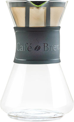 Café Brew Collection Pour Over Coffee Maker - 40 oz Borosilicate Glass Coffee Pot - BPA-Free - Dishwasher Safe - Mindful Coffee Brewing for Coffee Lovers