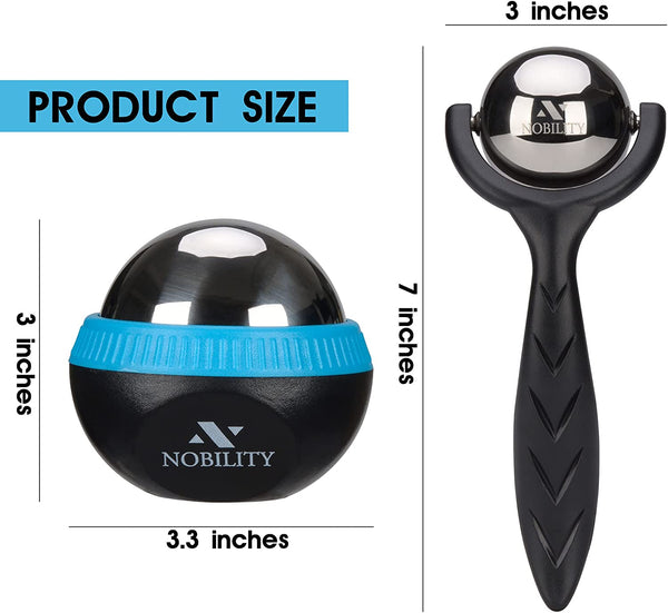Nobility Massage Ball Roller– Ice Cold and Hot for Deep Tissue and Sore Muscle Relief of Stiffness and Stress, Body, Neck, Back, Foot, Plantar Fasciitis, Gifts for Men & Women, Black