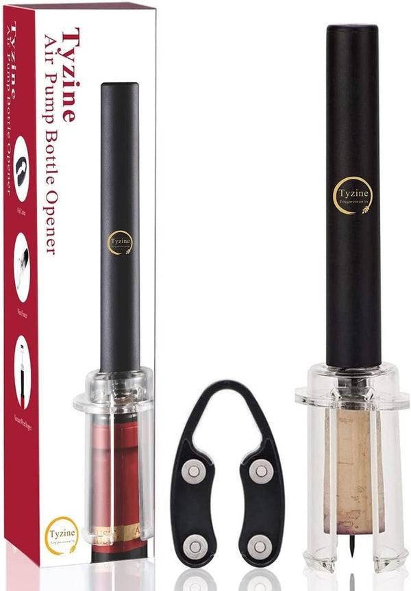 Tyzine Wine Air Pressure Pump Bottle Opener Set With Foil Cutter,Simple Wine Pump Cork Remover Corkscrew,Efficient Corkscrew Bottle Opener,Easy Screw Out Tool,Great For Wine Lovers,Perfect Wine Gift.
