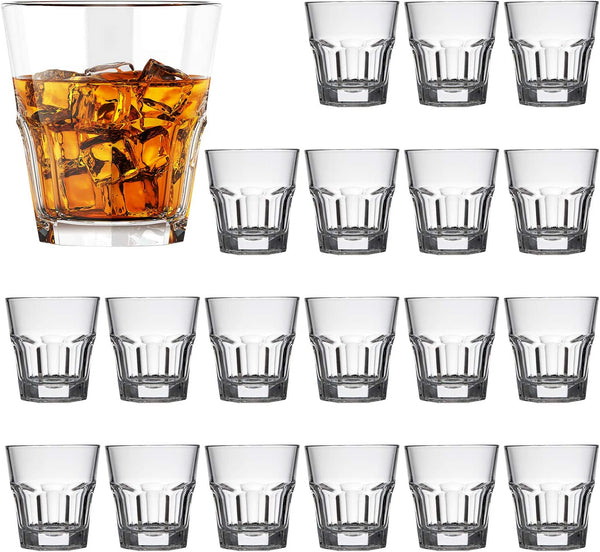 Shot Glass Set,QAPPDA Whiskey Glass Shot Glasses,Heavy Base Shot Cups 4.5oz,Cocktail; Glass,Rocks Glasses,Mini Glass Cups For liqueur,Double Side Cordial Glasses,Tequila Cups Vodka Cups Set Of 20