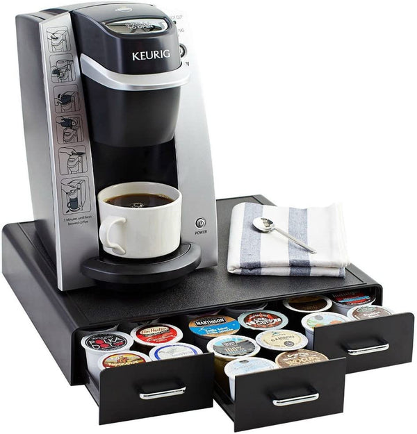 Amazon Basics Coffee Pod Storage Drawer for K-Cup Pods, 36 Pod Capacity, Black