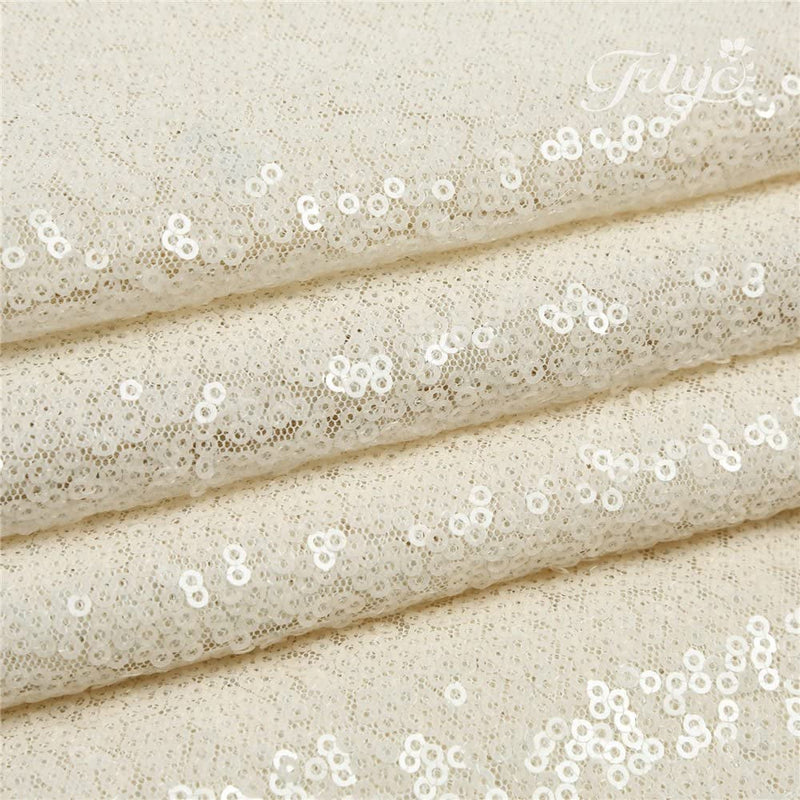 Ivory Sequin Tablecloth - 60x120 Inch Rectangular