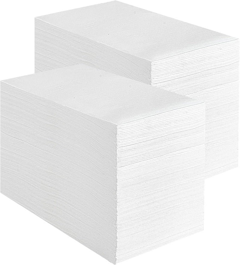 400 Pack Vplus Premium Quality Guest Towels Disposable Dinner Napkins Soft, Absorbent, Party Napkins for Wedding Reception,Parties, Dinners or Catering Events，and Everyday Use (White, 400)