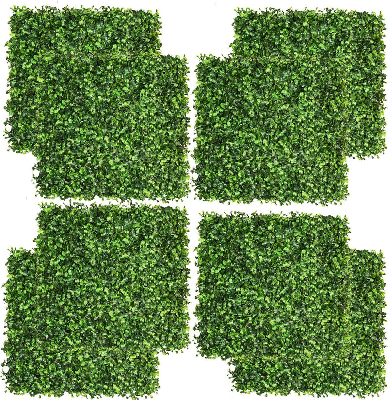 Artificial Boxwood Panels - 8-Piece Set for OutdoorIndoor Decor