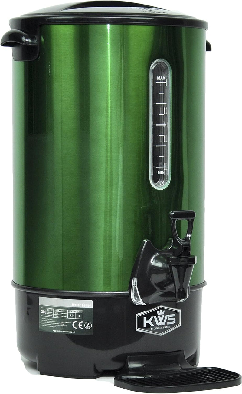 KWS WB-10 9.7L/41Cups Commercial Heat Insulated Water Boiler and Warmer Stainless Steel (Green)