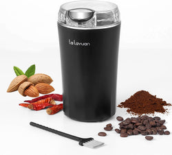 Coffee Grinder Electric,200W Powerful Spice Grinder, Espresso Grinder Herb Grinder Coffee Bean Grinder Electric for Spices,Herbs,Nuts with Brush,One Touch Push-Button Control,12 Cups/2.7oz,Black