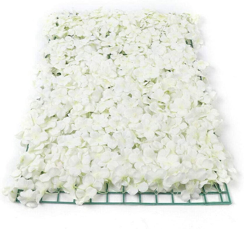 Artificial Flower Wall Panel - 20 Pack White Silk Flower Mat for Wedding Party Stage Decor