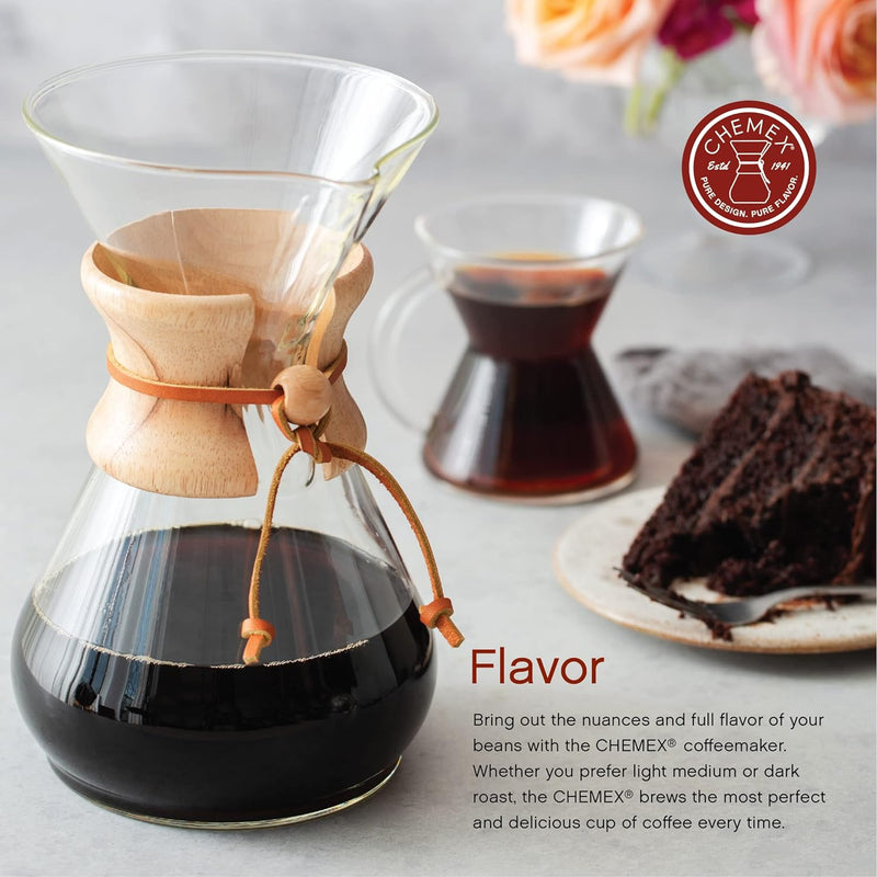 CHEMEX Bundle - 8-Cup Classic Series - 100 ct Square Filters - Exclusive Packaging