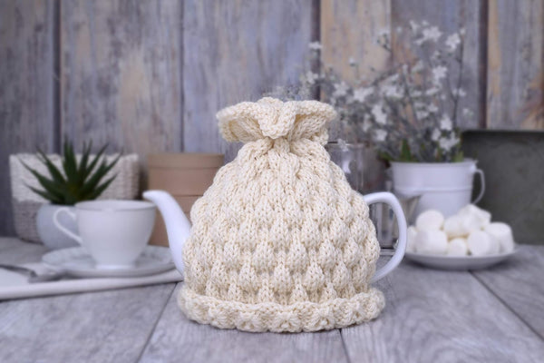 Ivory Teapot Cozy Tea Pot Cosy Wool Cover Cosie Knit Warmer