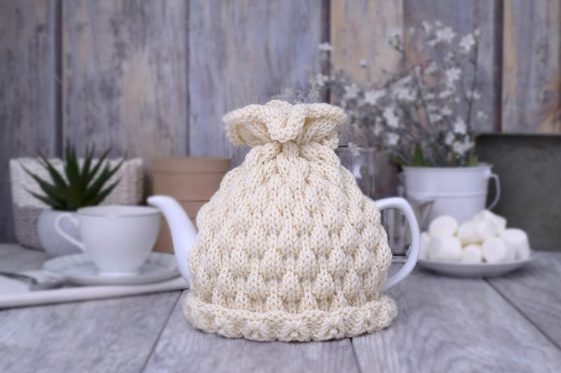 Ivory Teapot Cozy Tea Pot Cosy Wool Cover Cosie Knit Warmer