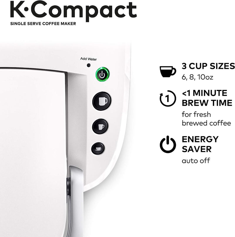 Keurig K-Compact Single-Serve K-Cup Pod Coffee Maker, White