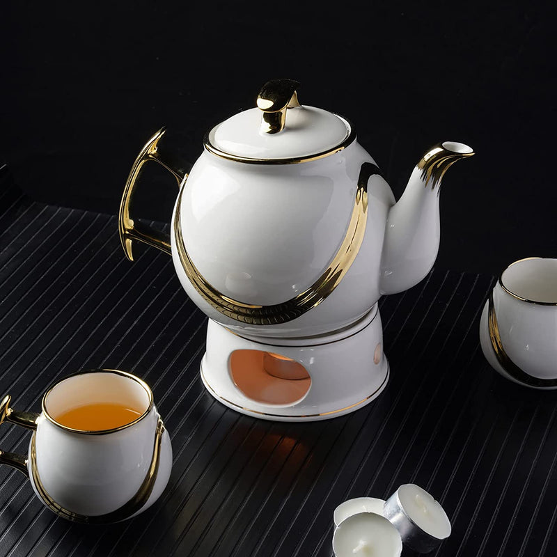 CHENP.HMC Teapot Warmer Ceramic Teapot Heater, Coffee and Milk Tea Warmer Suitable for All Teapots,Such as Glass Teapot, Stainless Steel Teapot, Ceramic Teapot