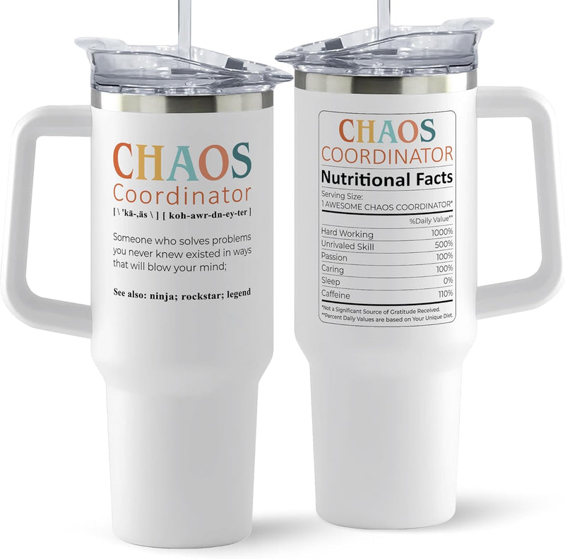 Chaos Coordinator Gifts Cup - Thank You Office Gifts for Women, Mom, Coworker, Manager, Teacher, Nurse, Supervisor, Wedding Planner - Boss Lady Gifts for Women - Christmas Boss Day Gifts - Can Glass