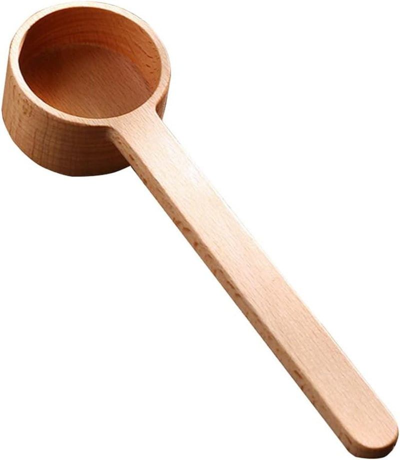 Coffee Spoons, CISHNOU Wooden Coffee Ground Spoon, Measuring for Ground Beans or tea, Soup Cooking Mixing Stirrer Kitchen Tools Utensils, 1 Wooden Tea Scoop(Wooden Color)
