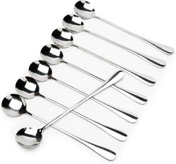 Long-handled ice tea spoon, cocktail stir spoons, stainless steel coffee spoons, ice cream scoop Set of 8