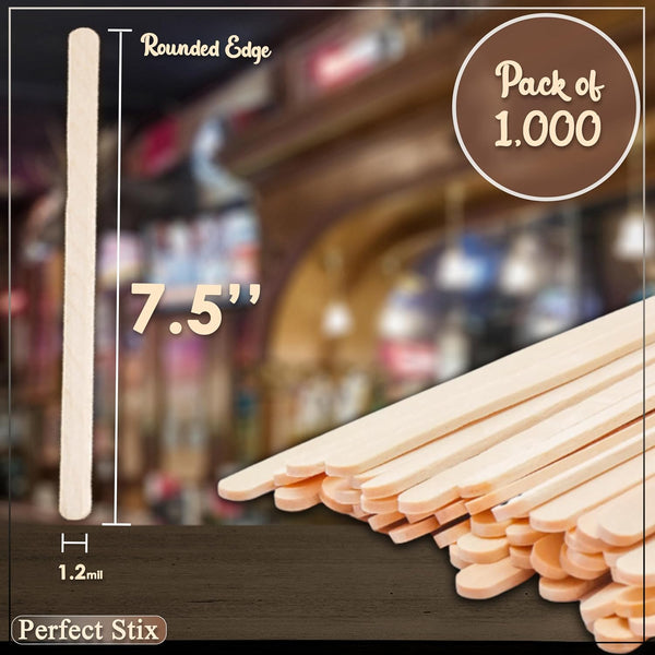 Perfect Stix Wooden Coffee Stirrer Stick, 7-1/2" Length (Pack of 1,000)