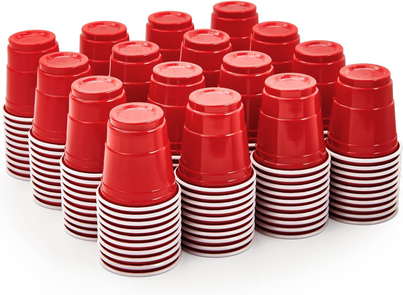 Lilymicky 300 PACK 2 oz Plastic Shot Glasses, Red Disposable Shot Cups, Mini Red Shot Cups, 2 oz Party Cups for Christmas Party