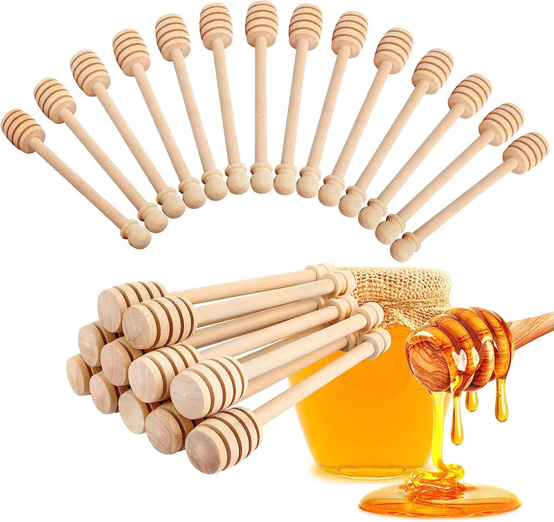 51 PCS Honey Dipper, 3 Inch Mini Wooden Honeycomb Sticks, Small Honey Stirrer Stick, Honey Sticks for Honey Jar Dispense Drizzle Honey and Wedding Party Favors Gift