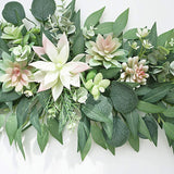 Artificial Succulents Swag,28 Inch Ornament Swag Green Leaves Wedding Arch Flowers Greenery Plant Swag Farmhouse Floral Garland Table Centerpieces Wall Decor,(210401Qy06-10627-1623414041)
