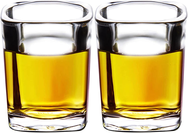 PARACITY Set of 2, Cool Shot Glasses with Heavy Base, Liquid Small Shot Glasses for Espresso Coffee Whiskey Vodka, Gift for Men, 2oz/60ml