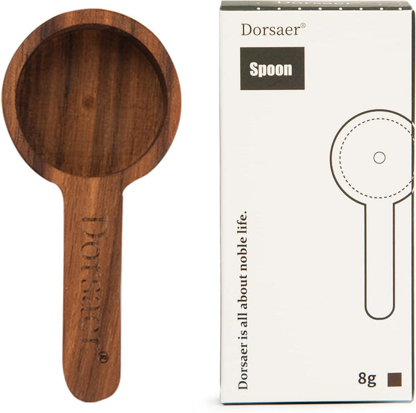 Dorsaer Wood Scoop for Canister - Wood Measuring Spoons for Coffee Beans, Ground Coffee, Protein Powder, Spices, Tea and Bath Salt Scoop (Short)