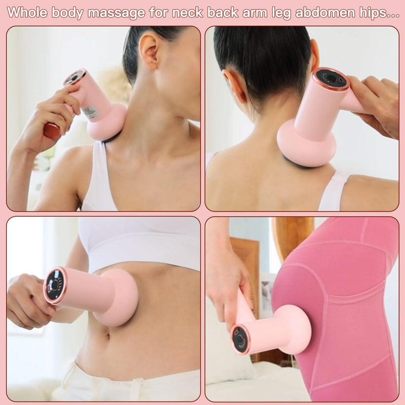 Large Coverage Muscle Massager Gun, Deep Rolling Mini Massage Gun Deep Tissue, Back Massager Handheld for Back Neck Waist Shoulder Arms Legs Muscle Massage, for Pain Relief and Relaxation(Pink Pro)