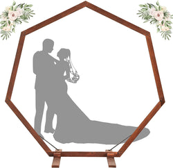 Geometric Wooden Wedding Arch - 72FT Rustic Farmhouse Party Backdrop Stand