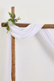 2 Panels White Wedding Arch Drapery 6 Yards Long and 30'' Wide Sheer Chiffon Wedding Arch Drapes for Party Backdrop Ceremony Decoration