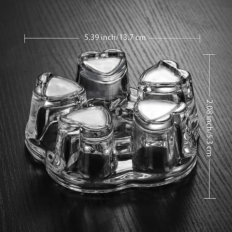 CNGLASS Glass Tea Warmer,Universal Heart Shaped Glass Teapot Wramer