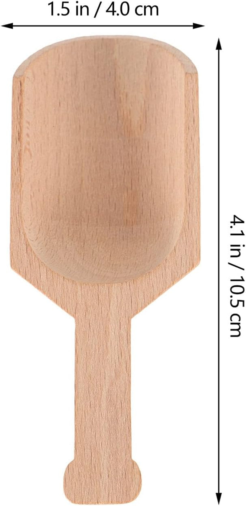 2Pcs salt scoop Wooden Scoop Bath Salt Scoops Unfinished Wood Scoop Multipurpose Scoop Spoon Large Tea Scooper with Handle Kitchen wooden spoon Utensils coffee scoop spoon