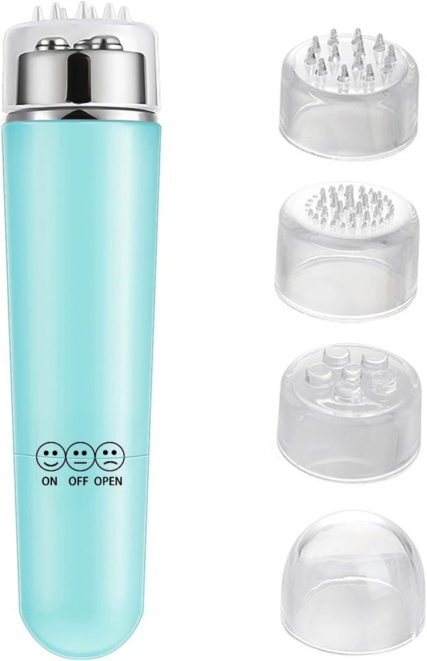 Brinmomp Mini Travel Massager, Mini Massager Mini Tool with Cute Expressions for Face Back, Neck (White)