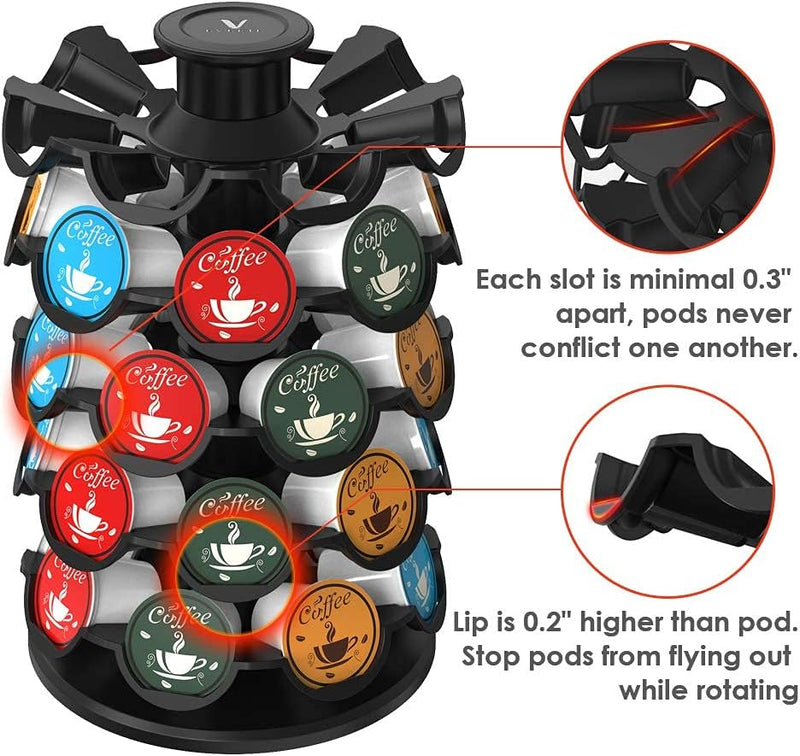 EVERIE Coffee Pod Storage Carousel Holder Organizer Compatible with 40 Keurig K-Cup Pods