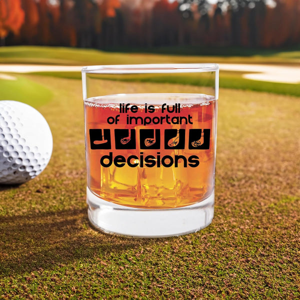 Blue Ridge Mountain Gifts Golf Whiskey Glass - Golf Whiskey Glasses - Cocktail Gift - Great Glasses For Old Fashioneds - Whiskey Glasses - Unique Golf Gifts For Men…