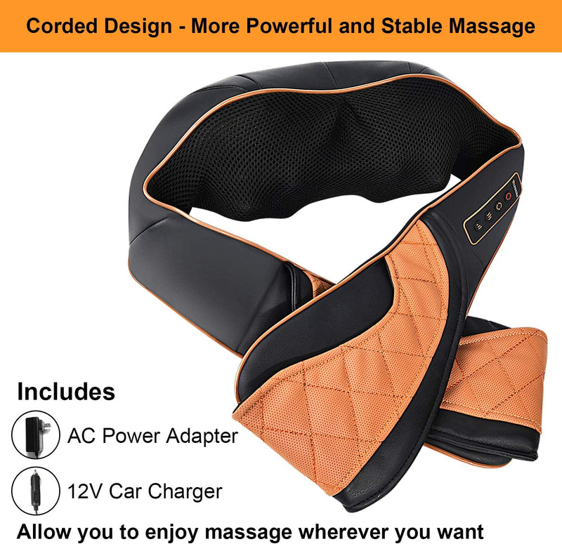 TRIDUCNA Shiatsu Neck Shoulder Back Massager with Heat and Carry Bag - Electric Massage Pillow with Deep Tissue Kneading for Lower Back, Calf, Leg Massage - Use at Home, Office, and Car