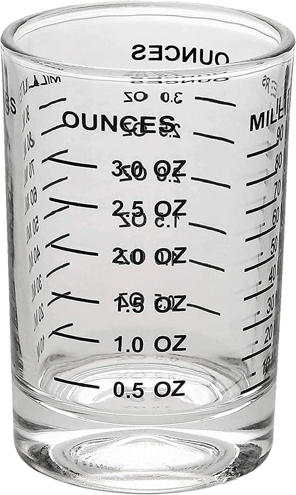 OGGI Measuring Shot Glass with Measuring Lines, 3oz / 90ml - Bartender Accessories, Jigger for Bartending, Shot Glass Measuring Cup with Ounces & Milliliters