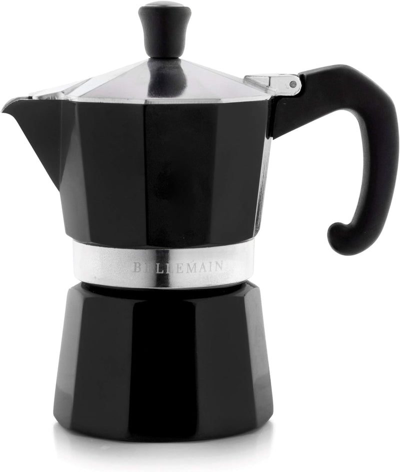 Bellemain Stovetop Espresso Maker Moka Pot (Silver, 6 Cup)