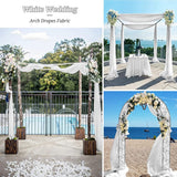 Wedding Arch Draping Fabric 4 Panels 20Ft White Chiffon Fabric Sheer Backdrop Curtain for Wedding Ceremony Arch Stage Party Ceiling Swag Decoration