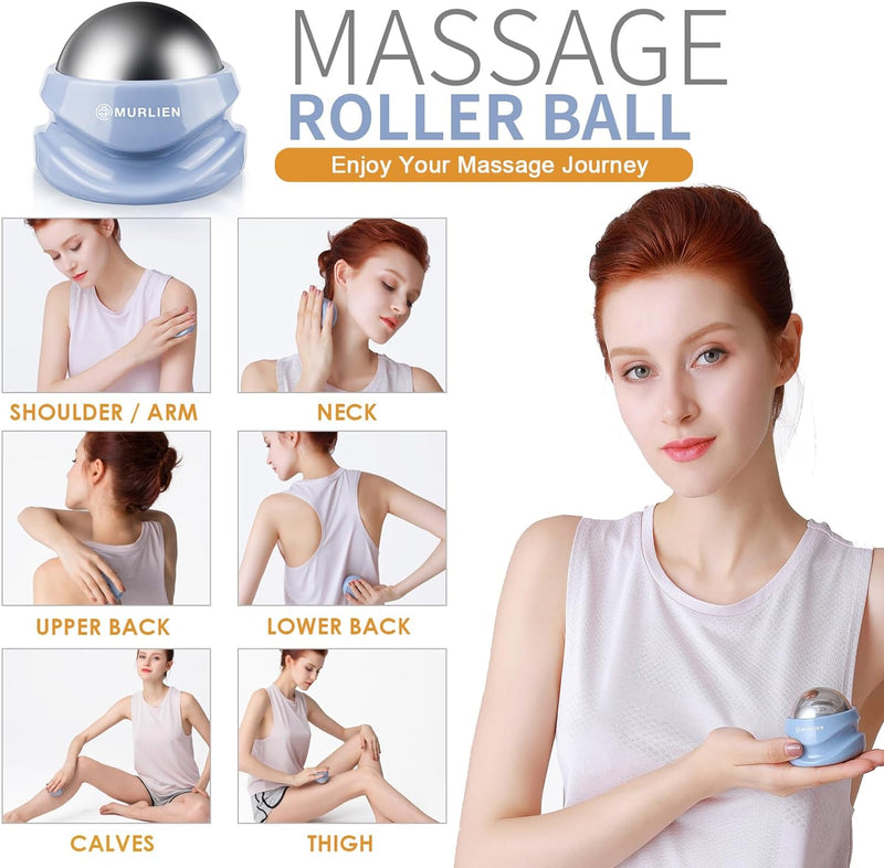 MURLIEN Ice Therapy Massage Roller Ball, Manual Massager for Trigger Point, Deep Tissue Massage, Alleviating Muscle Tension and Pain Relief, Suitable for Neck, Back, Shoulders, Arms, Legs, Thighs etc.