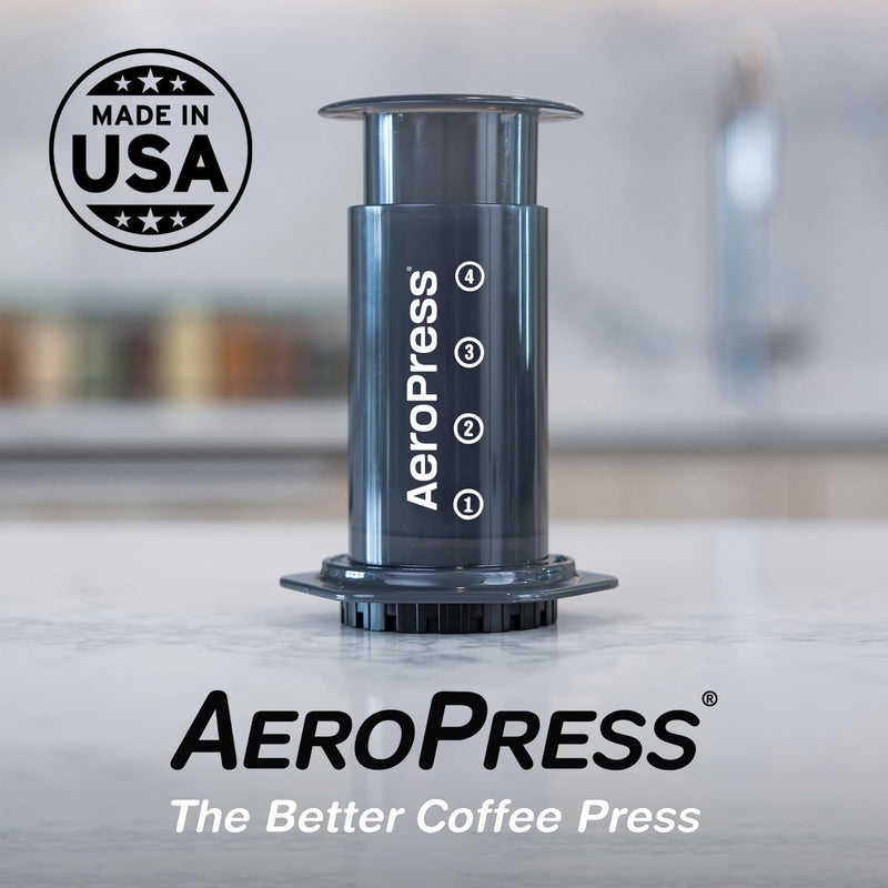 Aeropress Original Coffee Press – 3 in 1 brew method combines French Press, Pourover, Espresso - Full bodied, smooth coffee without grit, bitterness - Small portable coffee maker for camping & travel