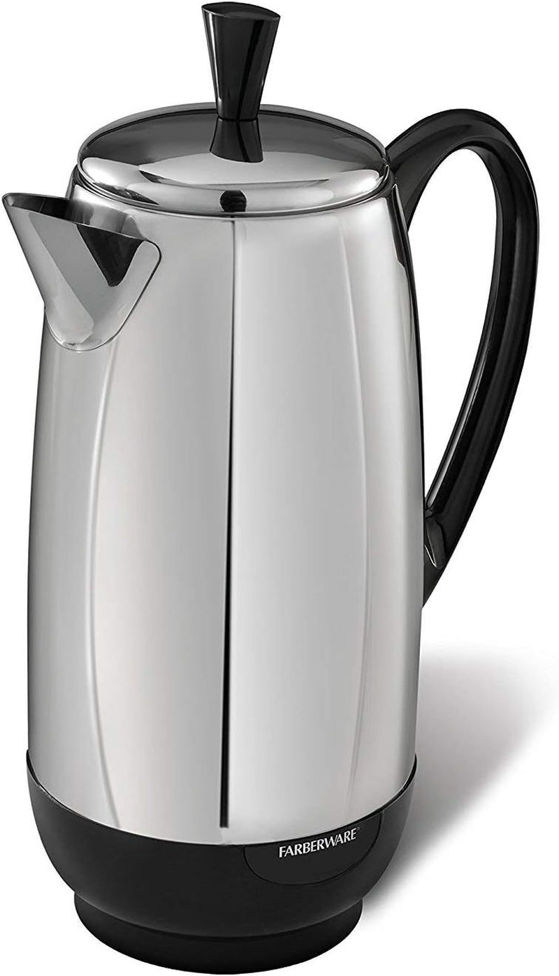 Farberware FCP412 1000 Watt 12-Cup Percolator, Stainless Steel