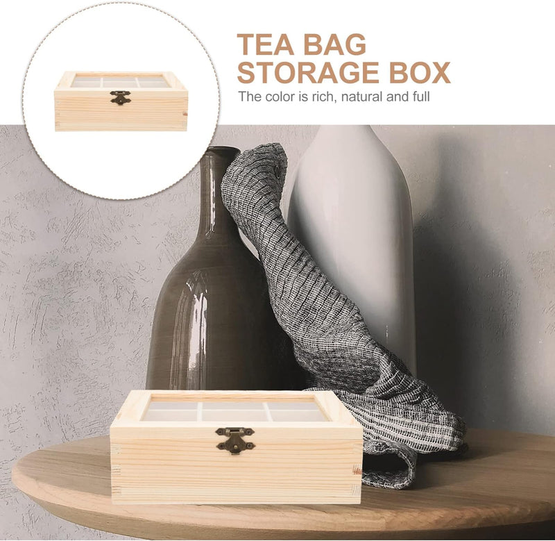 BESTonZON Wood Tea Bag tea organizer tea bag caddy tea bag organizer Storage Boxw with