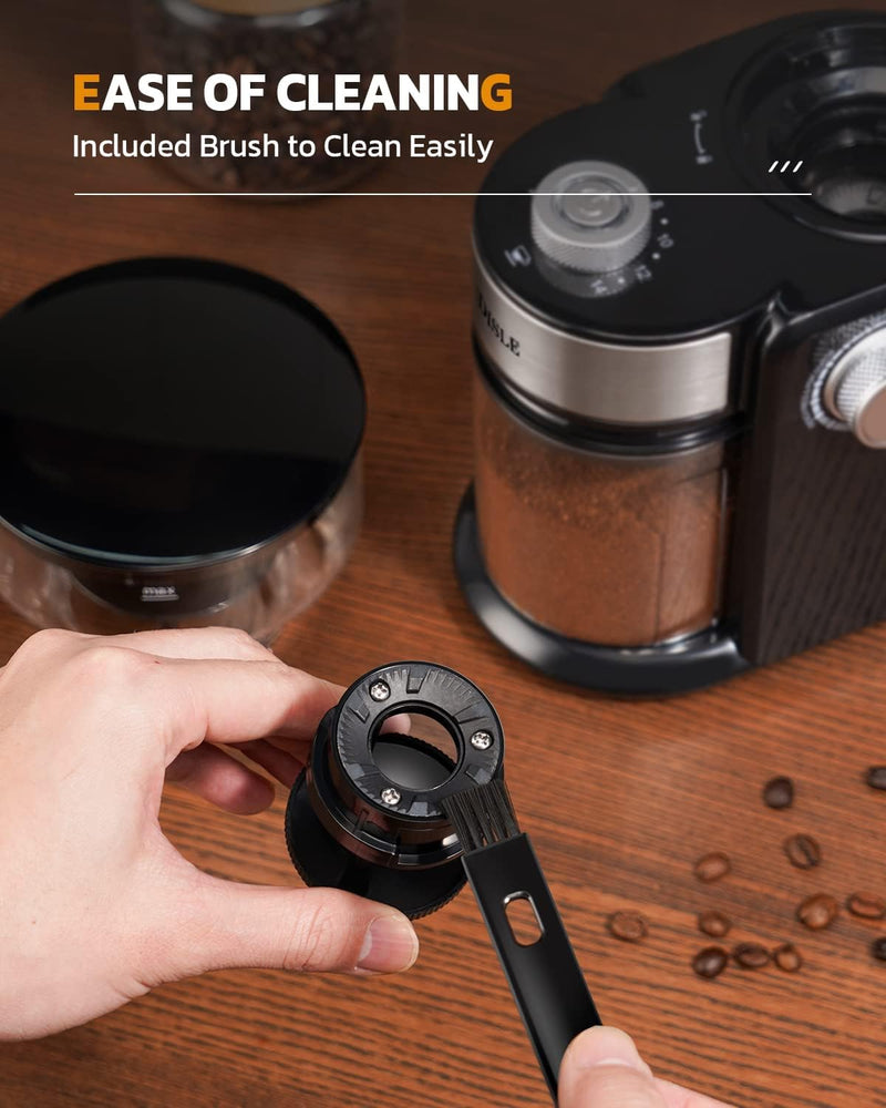 KIDISLE Electric Burr Coffee Grinder2.0, Automatic Flat Burr Coffee for French Press, Drip Coffee and Espresso, Adjustable Burr Mill with 16 settings, 14 Cup, Stainless Steel