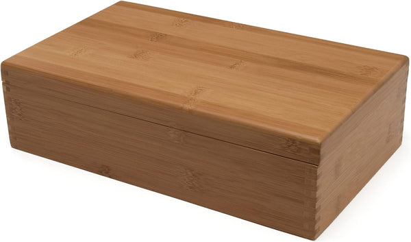 Lipper International Bamboo Wood Tea Box with 8 Compartments, 12-3/8" x 7-3/8" x 3-3/5"