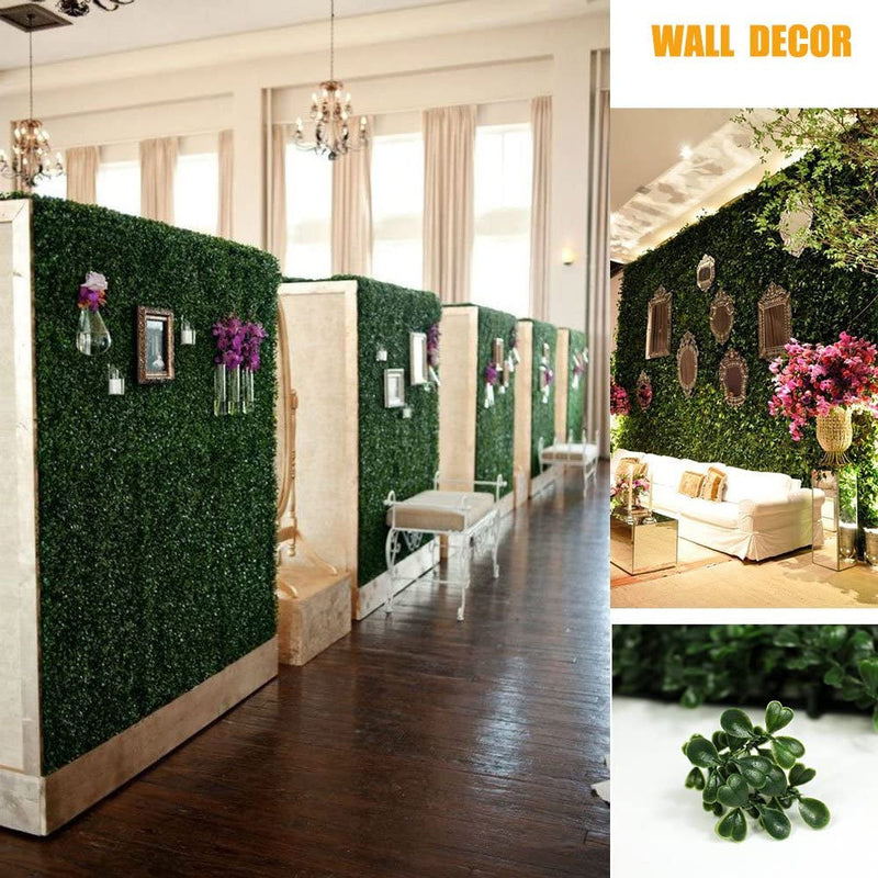 Artificial Boxwood Panels - 8-Piece Set for OutdoorIndoor Decor