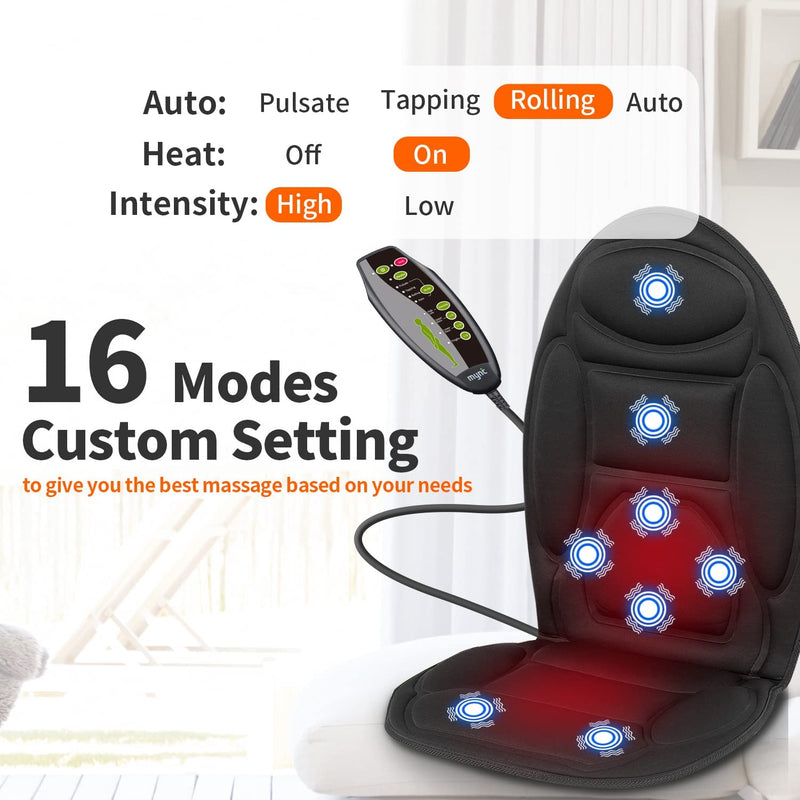 Massage Cushion with Heat Massage Chair Pad, Vibrating Massage Chair Pad for Home Office, Best Christmas Gifts for Family or Friends