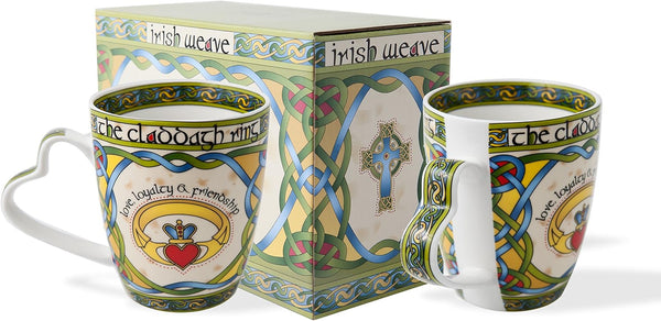 Royal Tara Irish Claddagh Mug Set of Two with Irish Box,Capacity per cup is 380 ml/13 fl oz