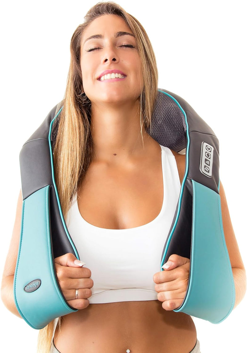 InvoSpa Shiatsu Back Shoulder and Neck Massager with Heat - Deep Tissue Kneading Pillow Massage - Back Massager, Shoulder Massager, Electric Full Body Massager