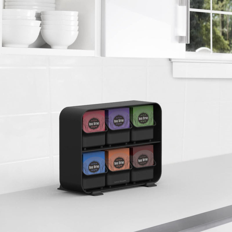 Mind Reader 6 Drawer Tea Bag Holder and Organizer, Black