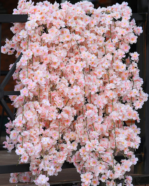 4-Piece Cherry Blossom Flower Garland Vines for Home Decor Wedding Party Pink
