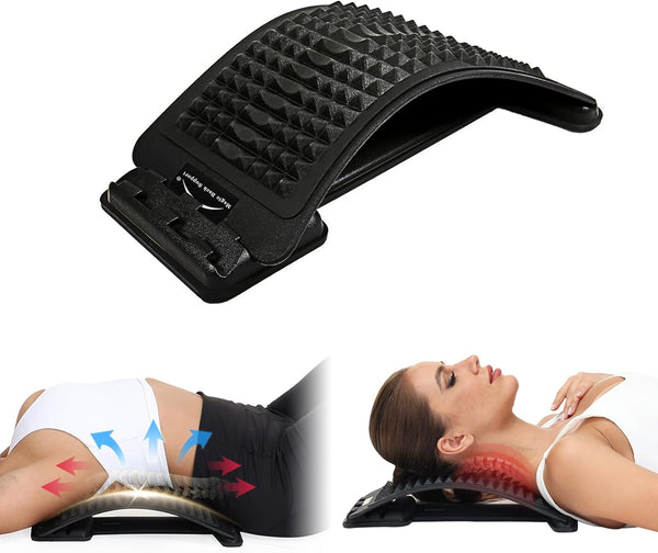 Refresh Neck and Back Stretcher Board,Three Level Back Streching Device for Lower/Mid/Upper Relieve Back Muscle Tightness,Spine Board Back Cracker, Lumbar Support Massager